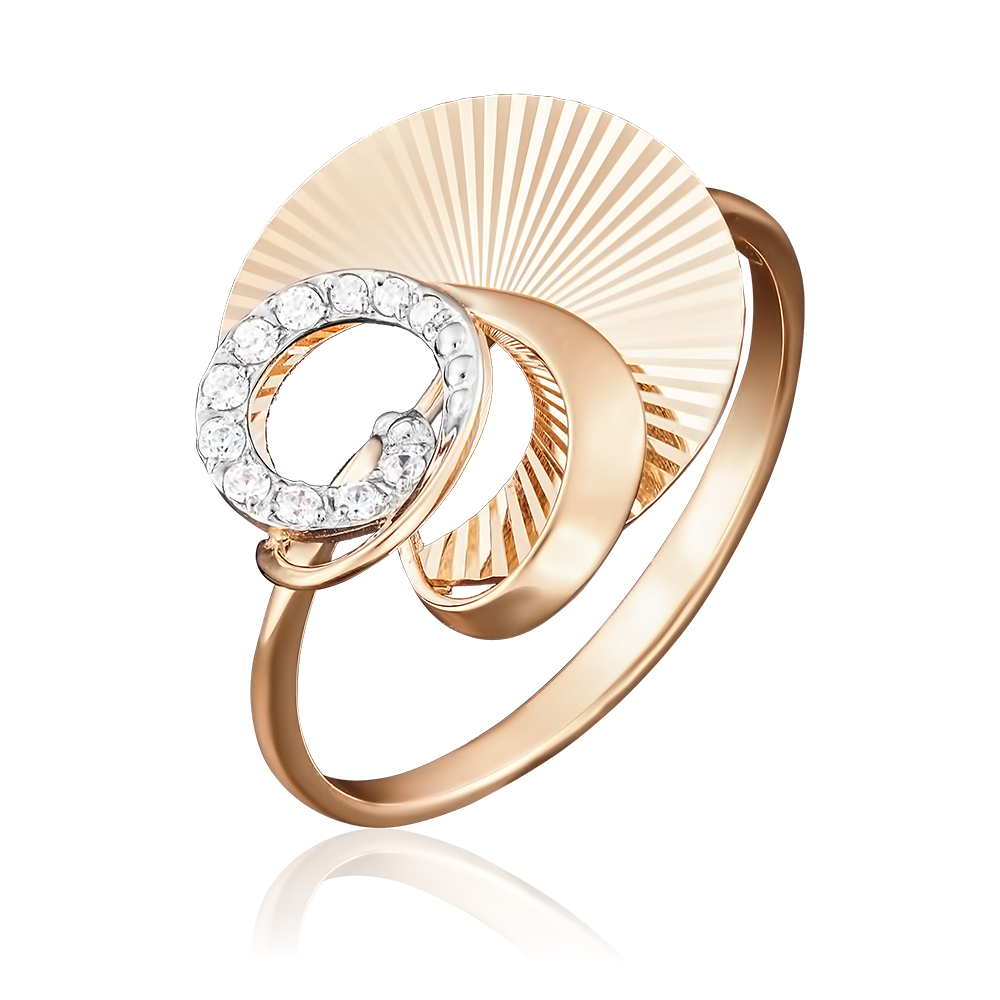 Кольцо из красного золота с фианитами 01-4946-00-401-1110-65