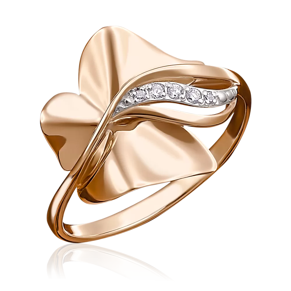 Кольцо из красного золота с фианитами 01-4991-00-401-1110-65