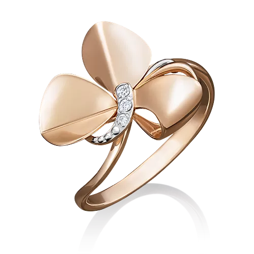 Кольцо из красного золота с фианитами 01-5035-00-401-1110-65