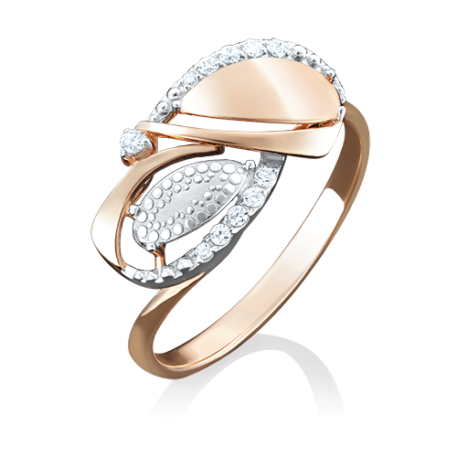 Кольцо из комбинированного золота с фианитами 01-5062-00-401-1111-65