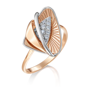 Кольцо из комбинированного золота с фианитами 01-5063-00-401-1111-65