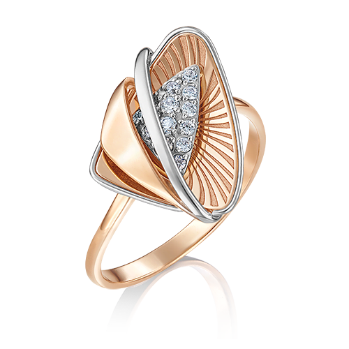 Кольцо из комбинированного золота с фианитами 01-5063-00-401-1111-65