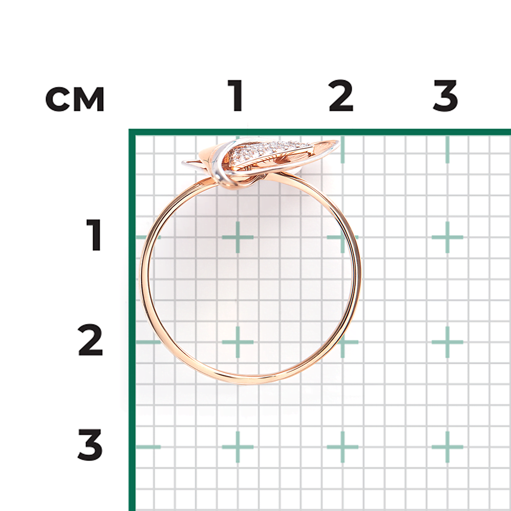 Кольцо из комбинированного золота с фианитами 01-5063-00-401-1111-65