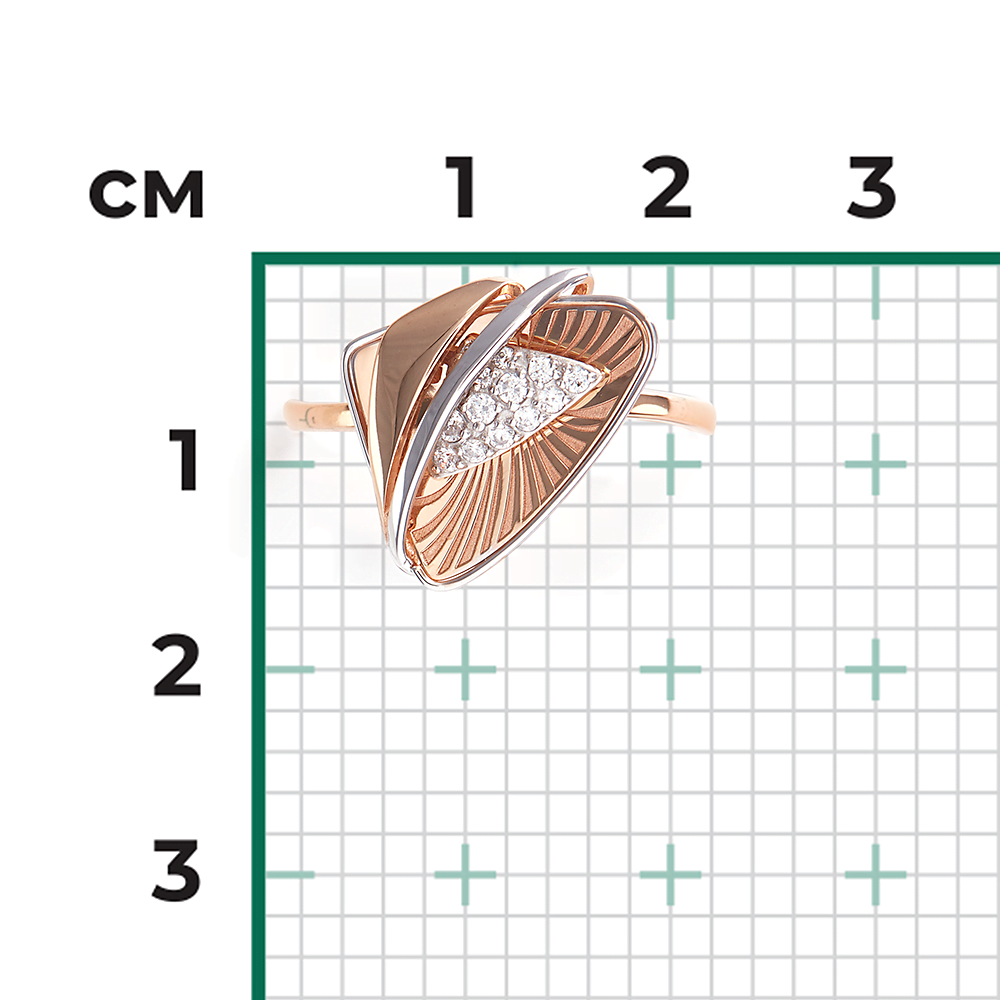Кольцо из комбинированного золота с фианитами 01-5063-00-401-1111-65
