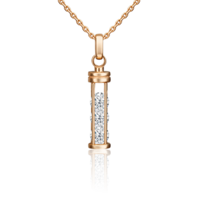 Подвеска «Фонарик» из красного золота с фианитами