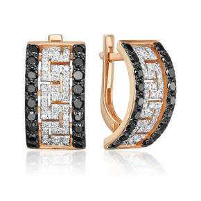 Серьги с английским замком из красного золота с бриллиантами 02-0885-00-108-1110-30