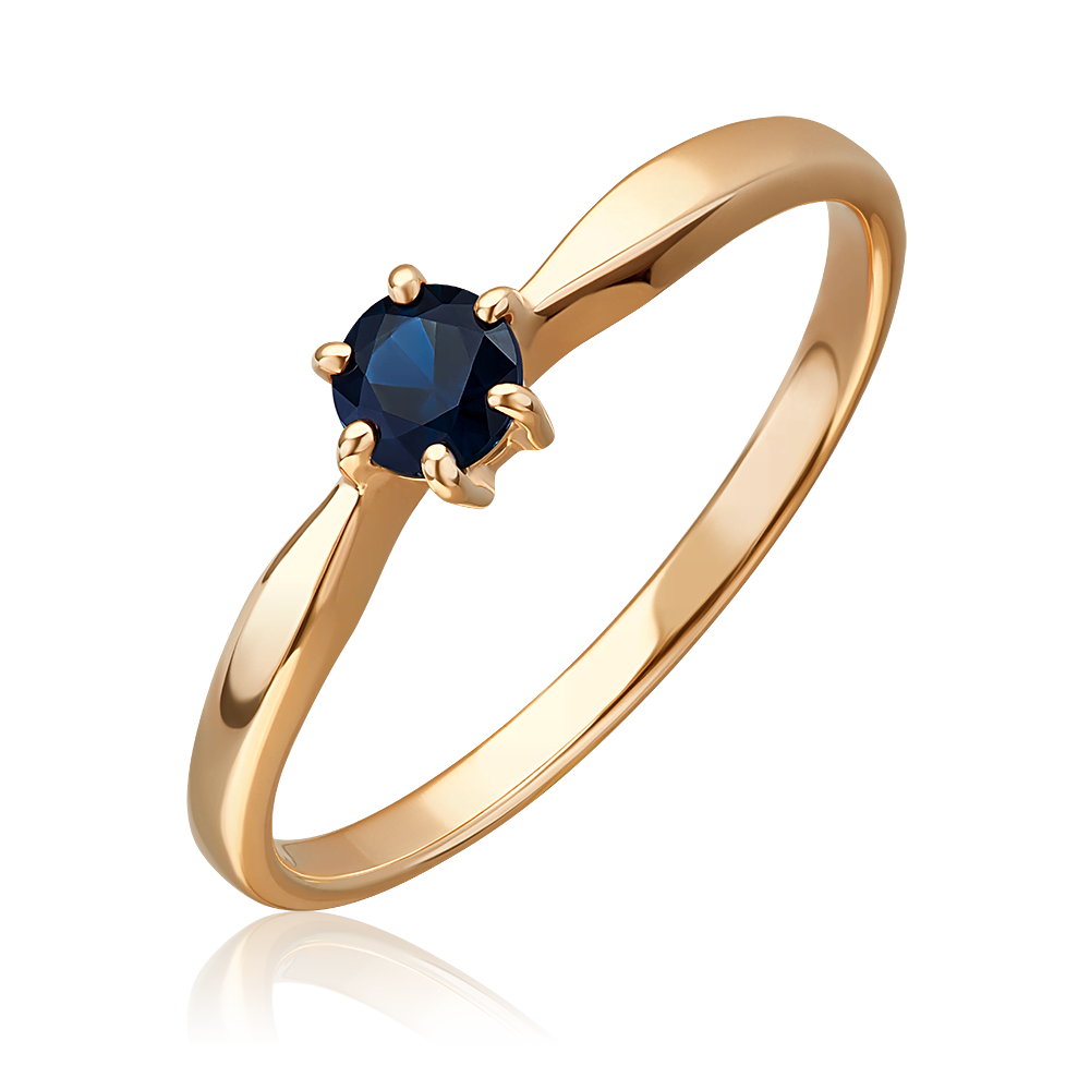 Кольцо из красного золота с сапфиром 01-0525-00-102-1110-30