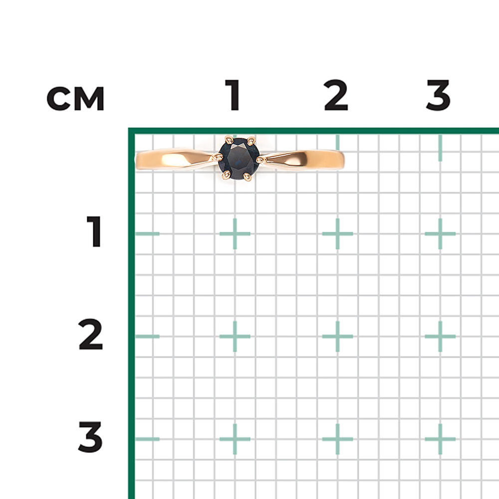 Кольцо из красного золота с сапфиром 01-0525-00-102-1110-30