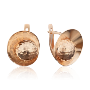 Серьги с английским замком из красного золота 02-3782-00-000-1110-04