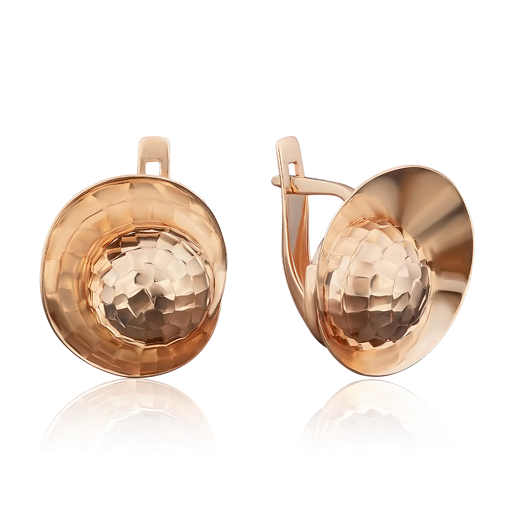 Серьги с английским замком из красного золота 02-3782-00-000-1110-04