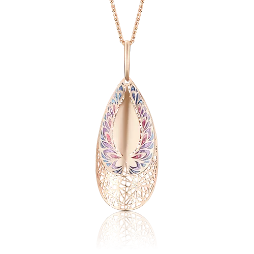 Подвеска из красного золота с эмалью 03-2589-00-000-1110-48