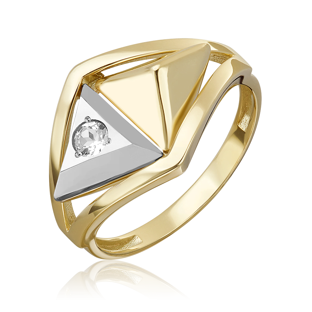Кольцо из комбинированного золота с натуральным топазом white 01-5622-00-201-1121