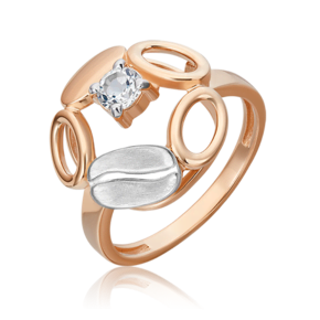 Кольцо из комбинированного золота с натуральным топазом white 01-5561-01-201-1111