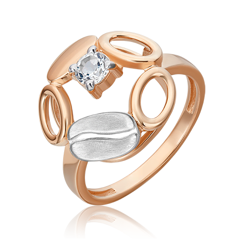 Кольцо из комбинированного золота с натуральным топазом white 01-5561-01-201-1111