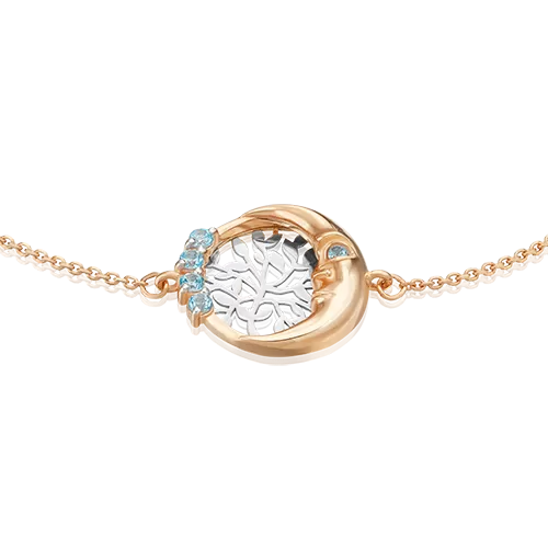 Браслет «Верный спутник» (пожелание счастья) из комбинированного золота с топазами 05-0651-00-201-1111-75