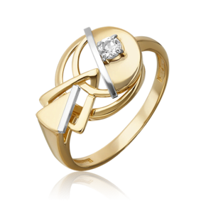 Кольцо «Контрасты» из комбинированного золота с натуральным топазом white 01-5505-00-201-1121