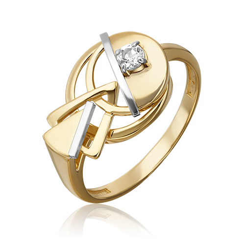 Кольцо «Контрасты» из комбинированного золота с натуральным топазом white 01-5505-00-201-1121