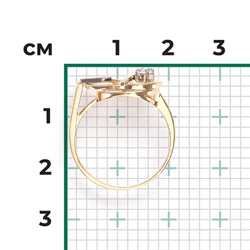 Кольцо «Контрасты» из комбинированного золота с натуральным топазом white 01-5505-00-201-1121