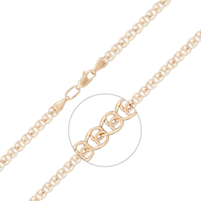 Браслет из красного золота с алмазной гранью (плетение «Лав») 22-0403-060-1110-17