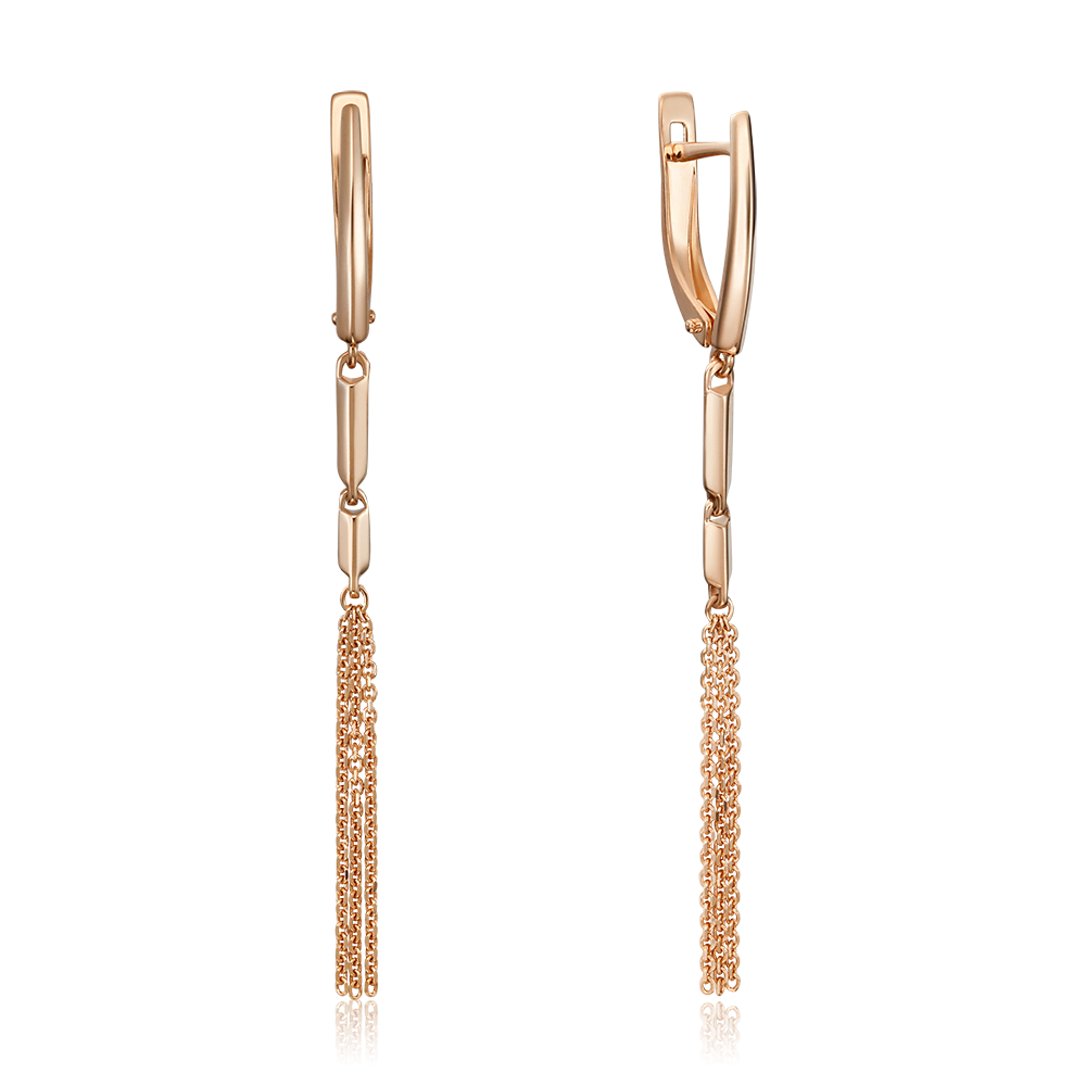 Серьги с английским замком из красного золота 02-4462-00-000-1110-04