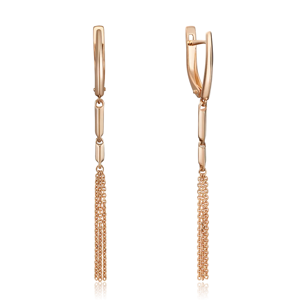 Серьги с английским замком из красного золота 02-4462-00-000-1110-04