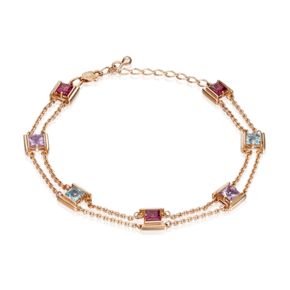 Браслет из красного золота с миксом камней 05-0635-00-712-1110-57