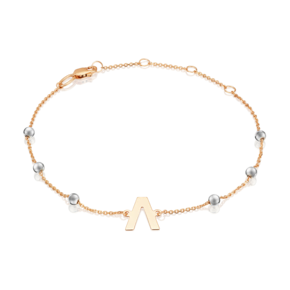 Браслет «Буква Л» из комбинированного золота 05-0849-Л-000-1111