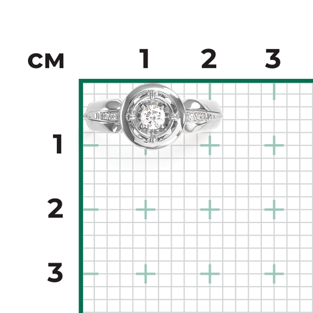 Кольцо из белого золота с бриллиантами 01-5744-00-101-1120
