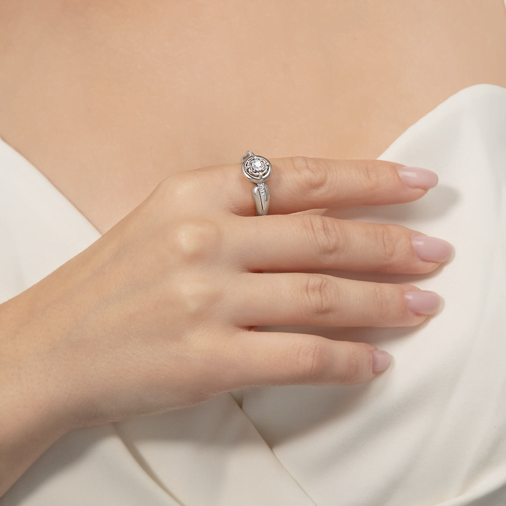 Кольцо из белого золота с бриллиантами 01-5744-00-101-1120