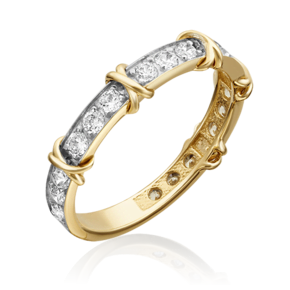 Кольцо из лимонного золота с фианитами 01-5373-00-401-1130