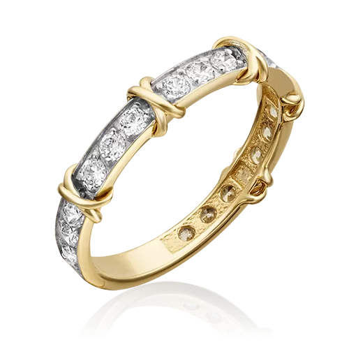 Кольцо из лимонного золота с фианитами 01-5373-00-401-1130