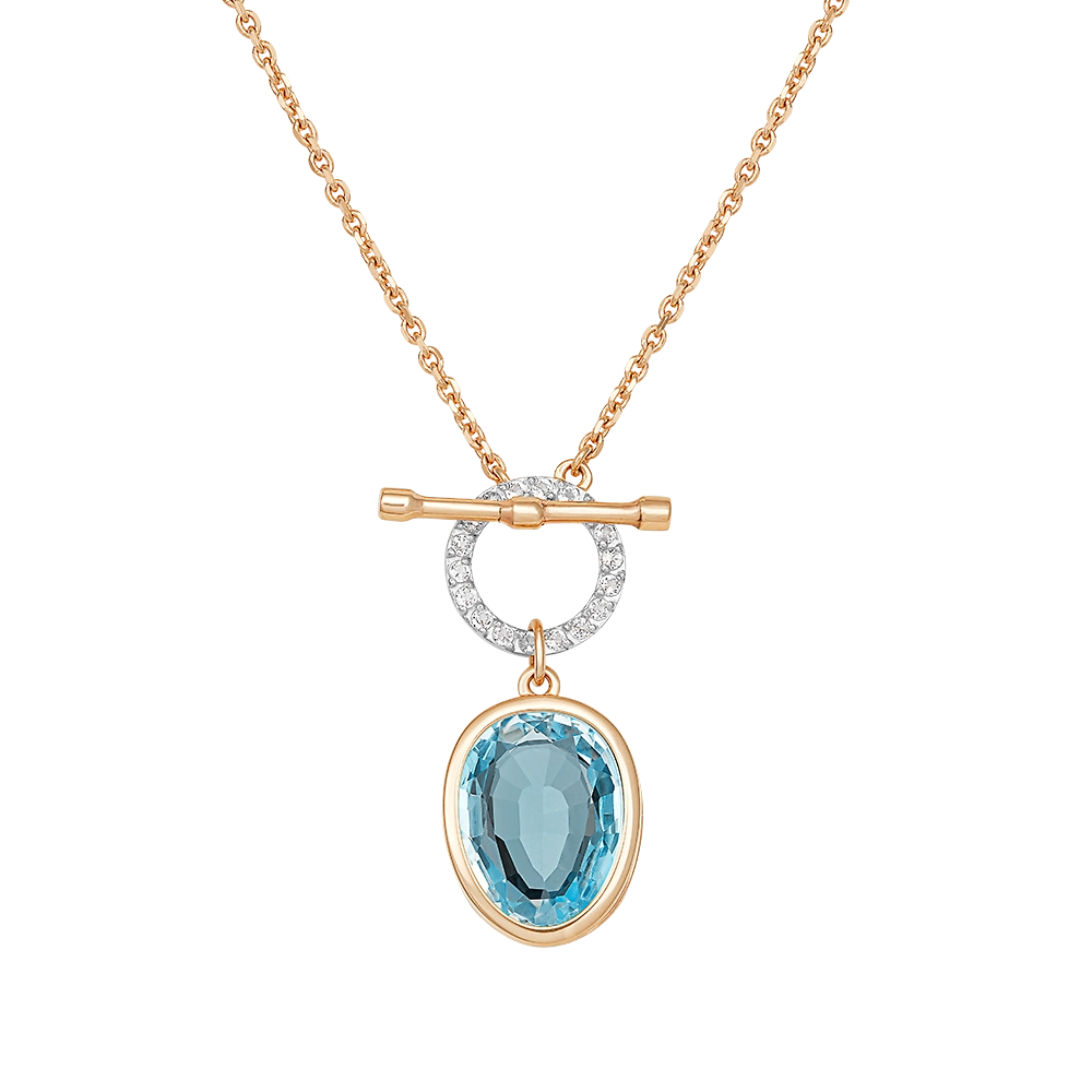 Колье из красного золота с топазом и натуральными топазами white 07-0232-00-201-1110-46