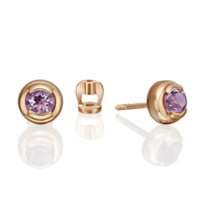Серьги-пусеты из красного золота с аметистами 02-5391-00-203-1110