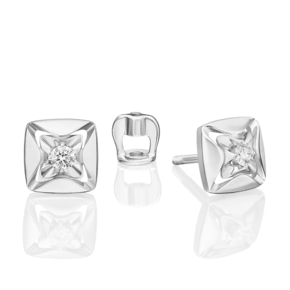 Серьги-пусеты из белого золота с бриллиантом 02-5440-00-101-1120