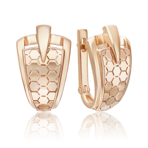 Серьги с английским замком из красного золота 02-5263-00-000-1110