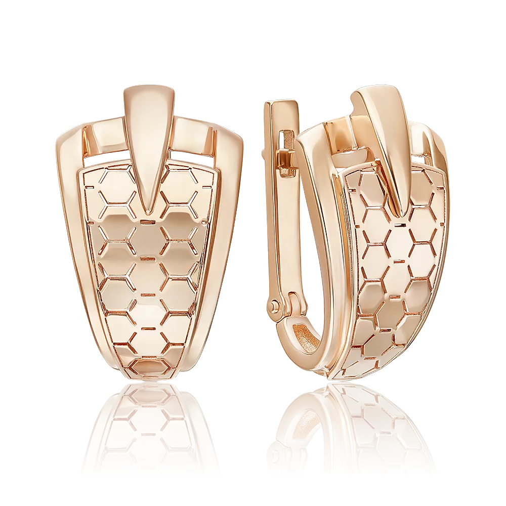 Серьги с английским замком из красного золота 02-5263-00-000-1110