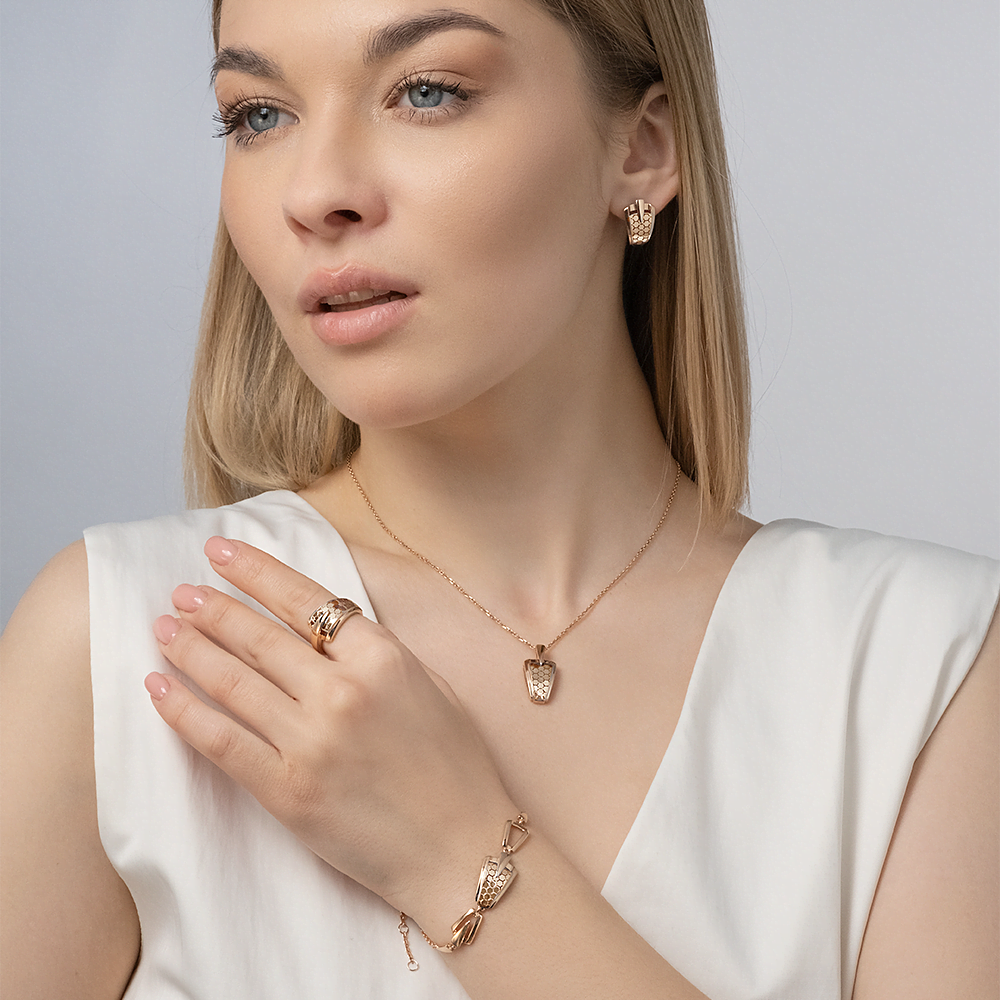 Серьги с английским замком из красного золота 02-5263-00-000-1110