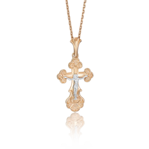 Православный крест из комбинированного золота 03-1004-00-000-1111