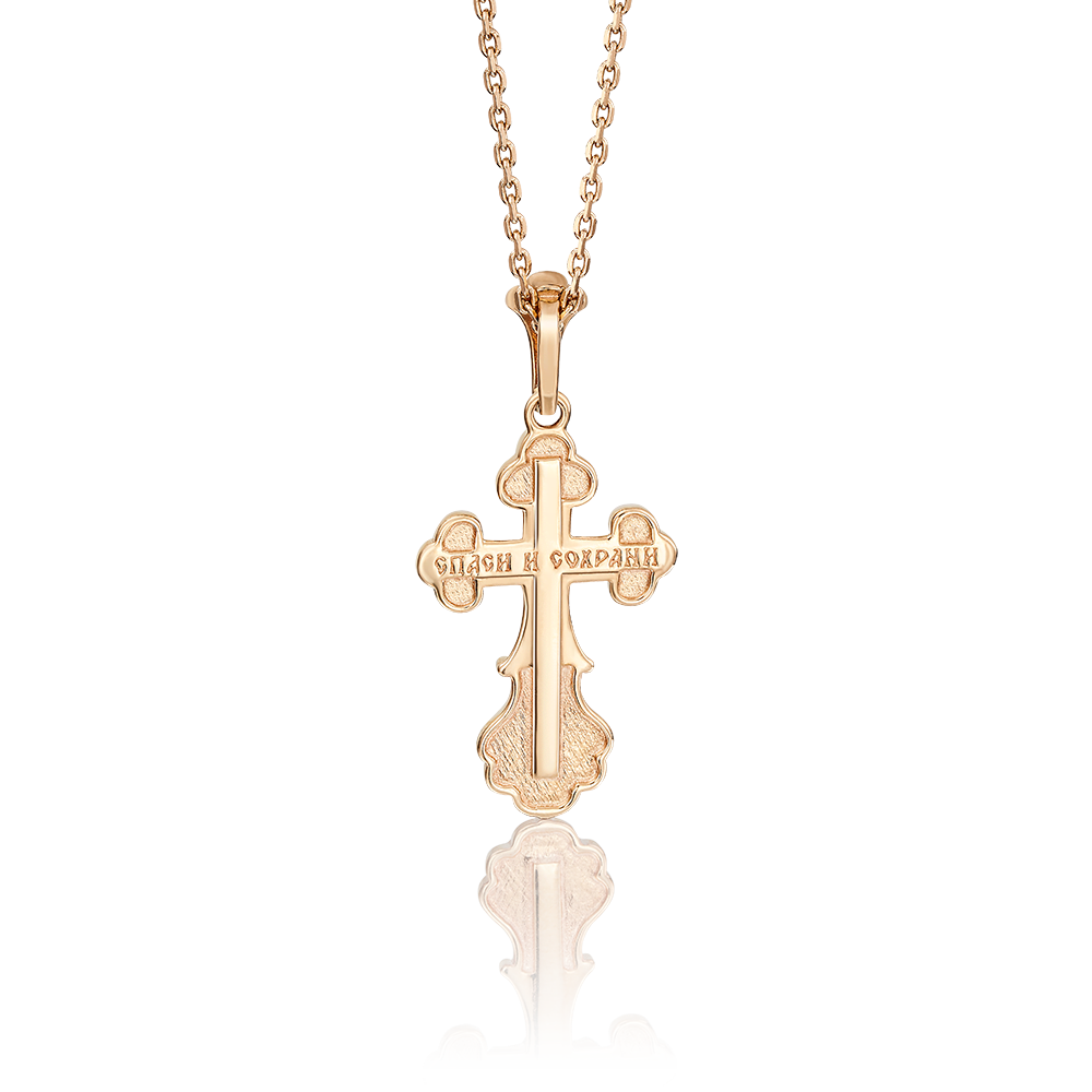 Православный крест из комбинированного золота 03-1004-00-000-1111