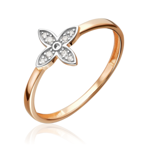 Кольцо из красного золота с бриллиантами 01-5976-00-101-1110