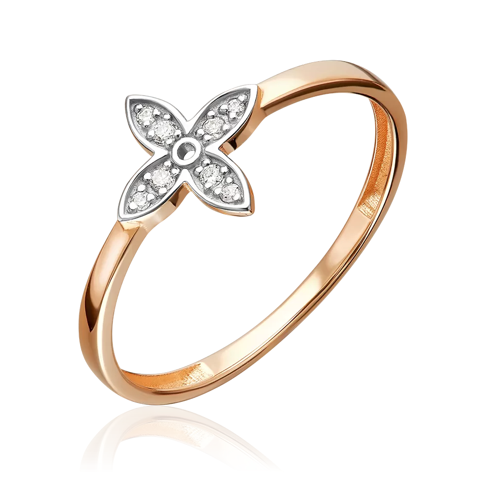 Кольцо из красного золота с бриллиантами 01-5976-00-101-1110