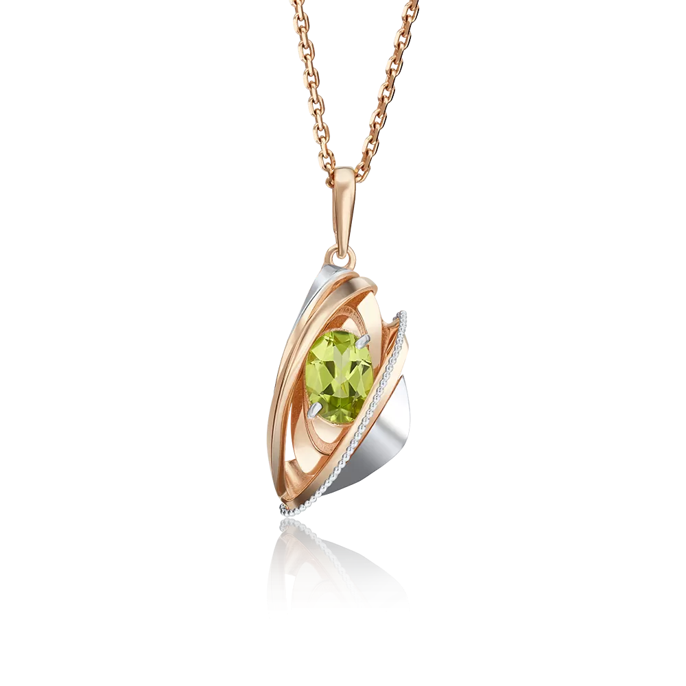 Подвеска из комбинированного золота с хризолитом 03-2759-00-205-1111-46