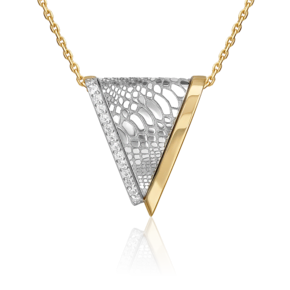 Подвеска с принтом «Питон» из комбинированного золота с фианитами 03-3443-00-401-1121