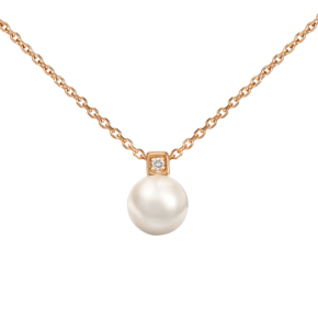 Колье из красного золота с жемчугом культивированным и фианитом 07-0146-00-302-1110-03