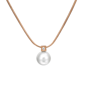 Колье из красного золота с жемчугом культивированным и фианитом 07-0147-00-302-1110-03