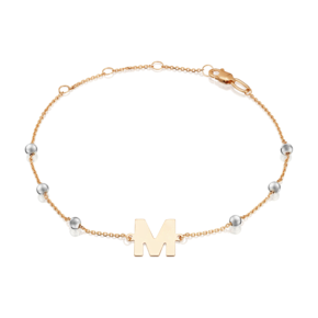 Браслет «Буква М» из комбинированного золота 05-0849-М-000-1111