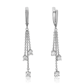 Серьги с английским замком из серебра с фианитами 02-4440-00-401-0200-69