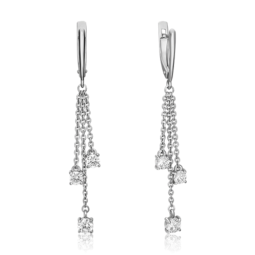 Серьги с английским замком из серебра с фианитами 02-4440-00-401-0200-69