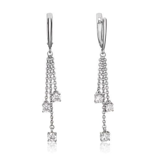 Серьги с английским замком из серебра с фианитами 02-4440-00-401-0200-69