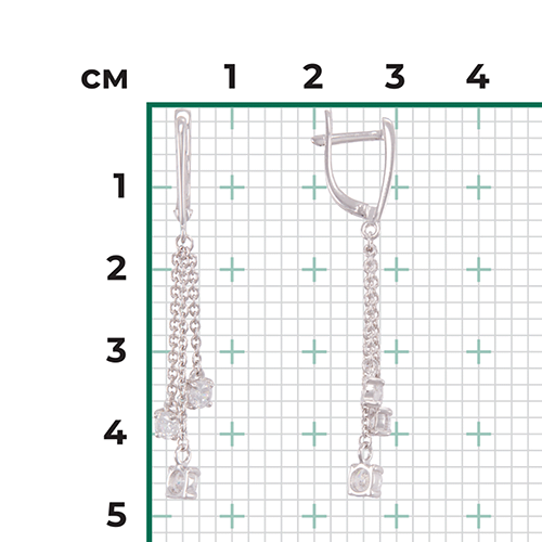 Серьги с английским замком из серебра с фианитами 02-4440-00-401-0200-69